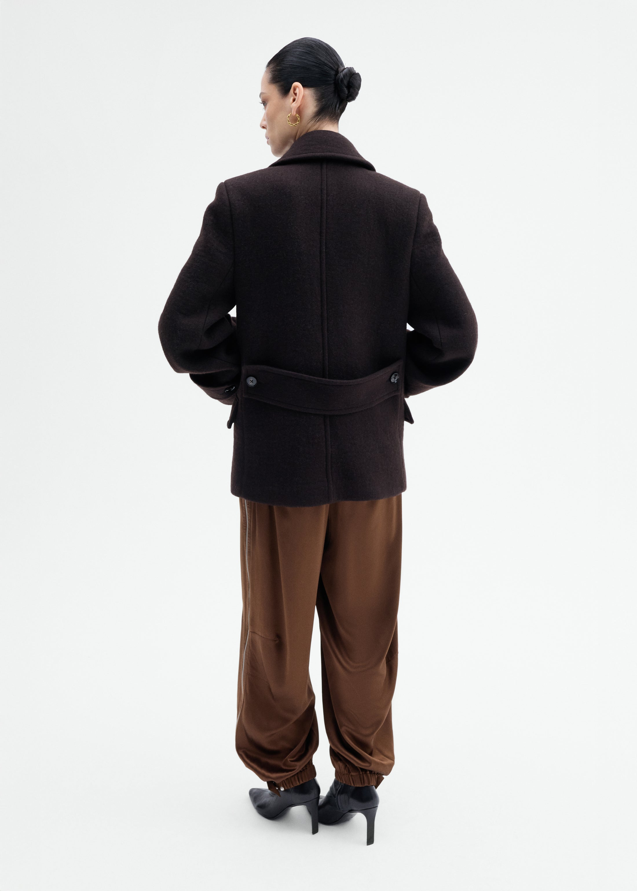 Double Faced Wool Peacoat - 7