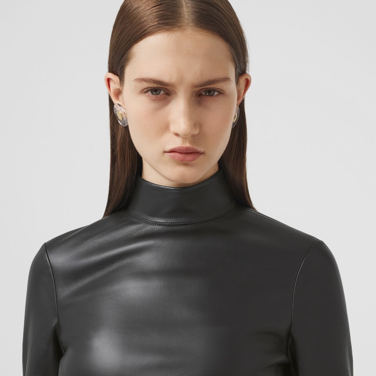 Stretch Lambskin Turtleneck Top - 3