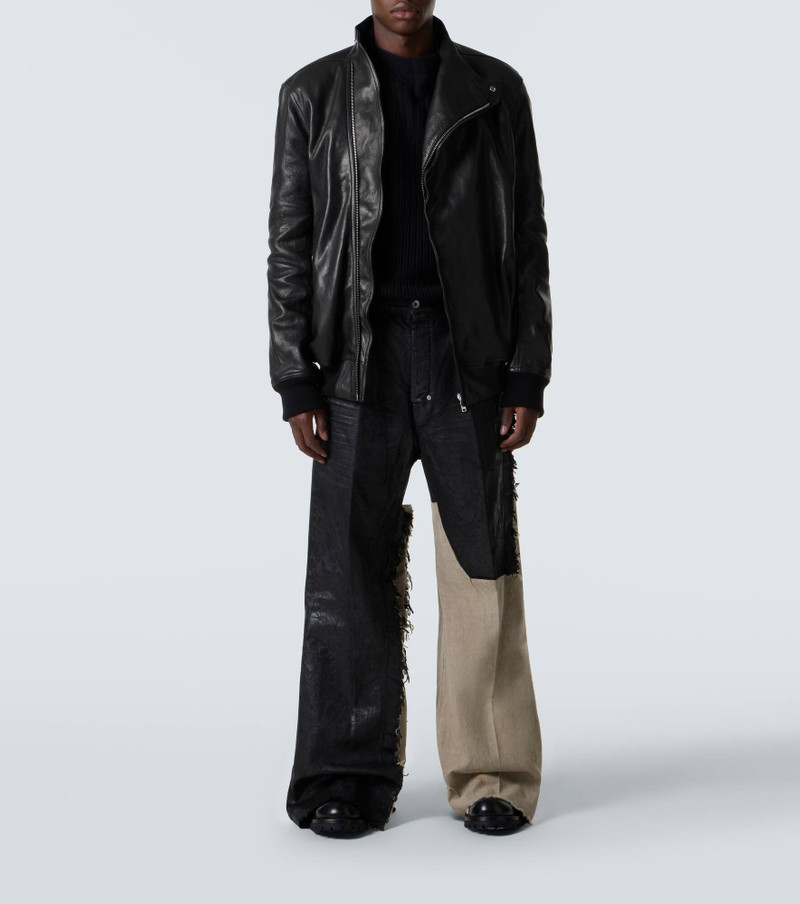 Rick Owens Joris coated distressed wide-leg jeans outlook