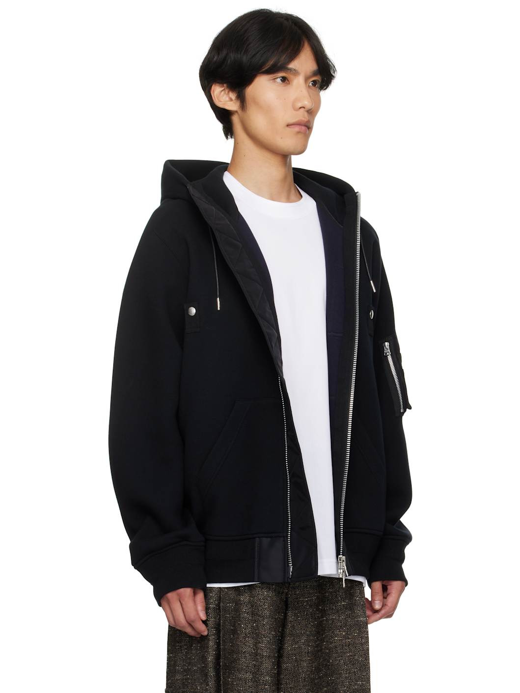 Black Sponge Sweat Hoodie - 2