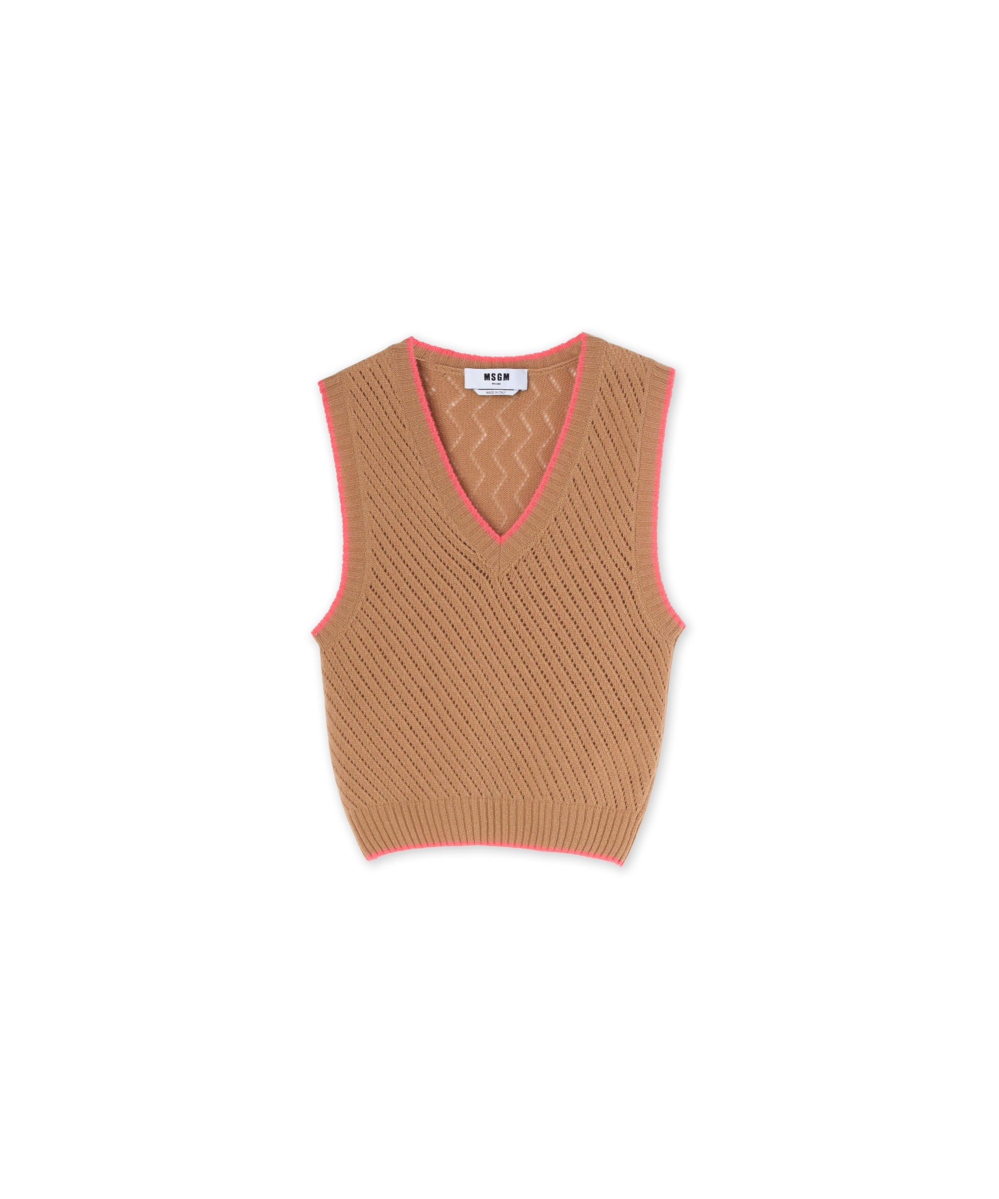 Wool and cashmere pointelle vest - 3