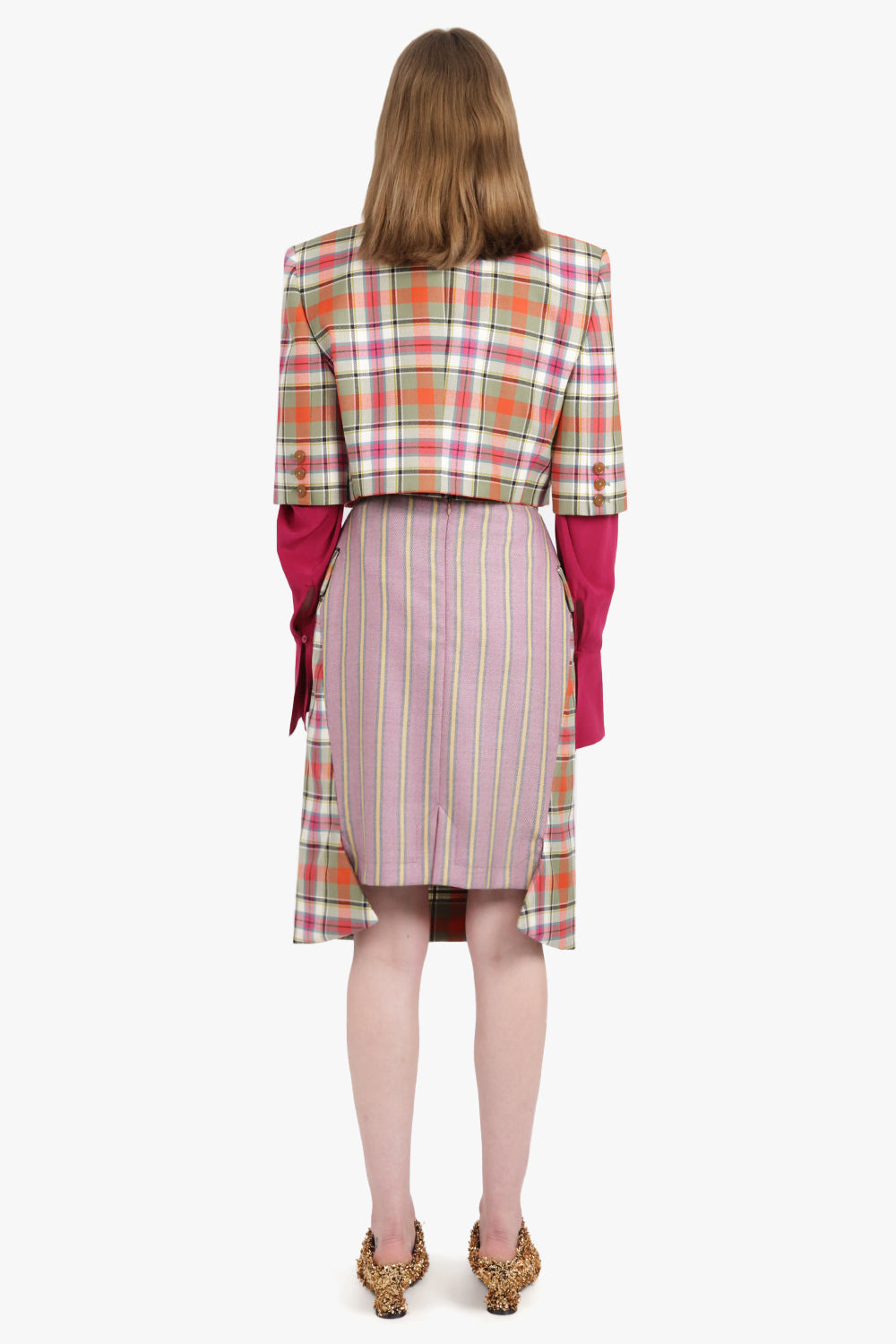WAISTCOAT TARTAN MIDI SKIRT | MULTI - 4