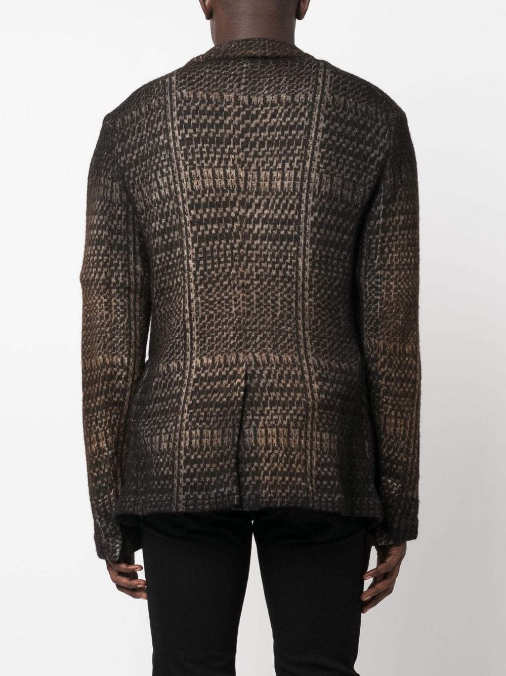 houndstooth wool-cashmere jacket - 4