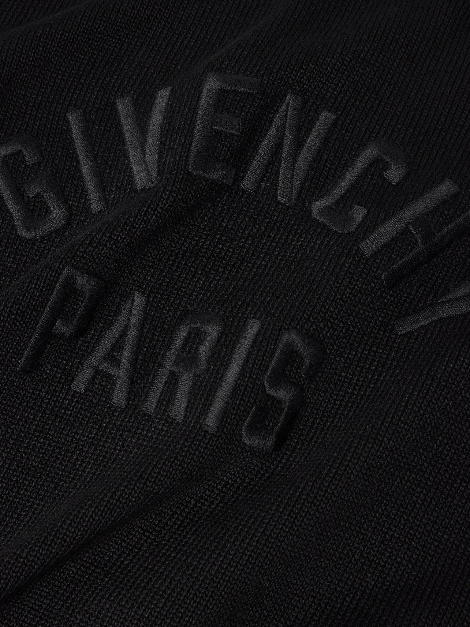 Logo-Embroidered Cotton Sweater Black - 4