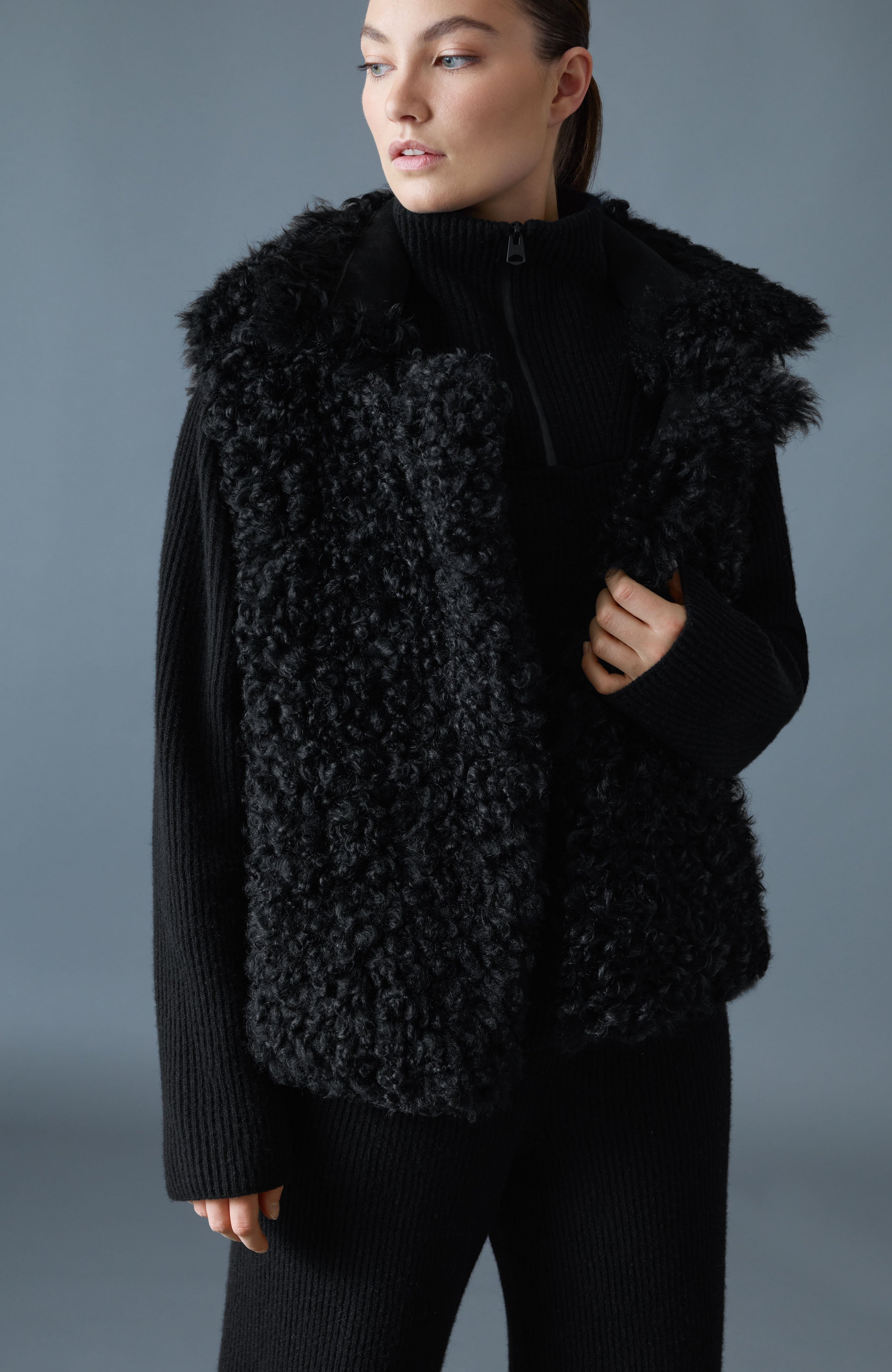 KASIA Reversible Shearling Leather Vest - 6