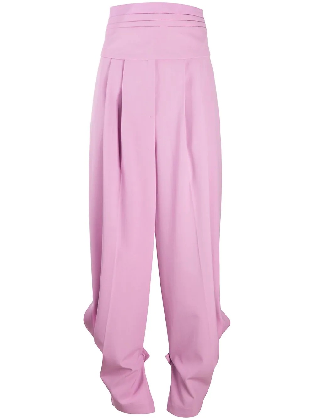 high-waisted pleated trousers - 1