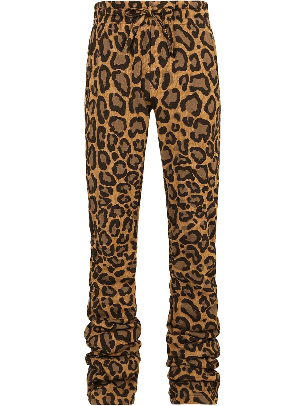 leopard-print drawstring trousers - 1