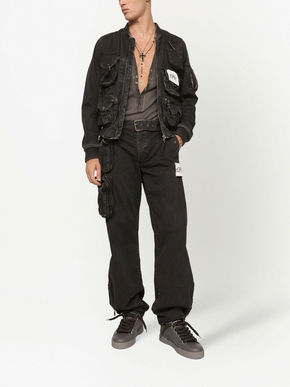 elasticated-ankles cargo pants - 2