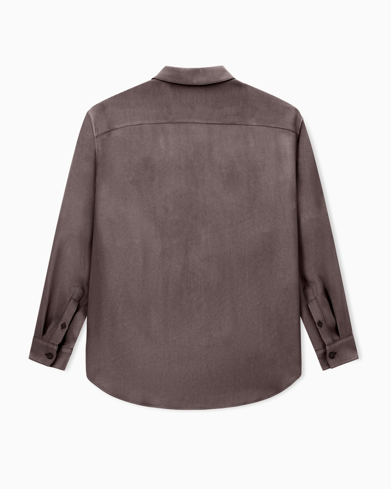 FADED VISCOSE TWILL POLO COLLAR SHIRT 3