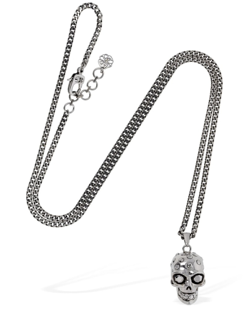 Jeweled Skull brass necklace - 3