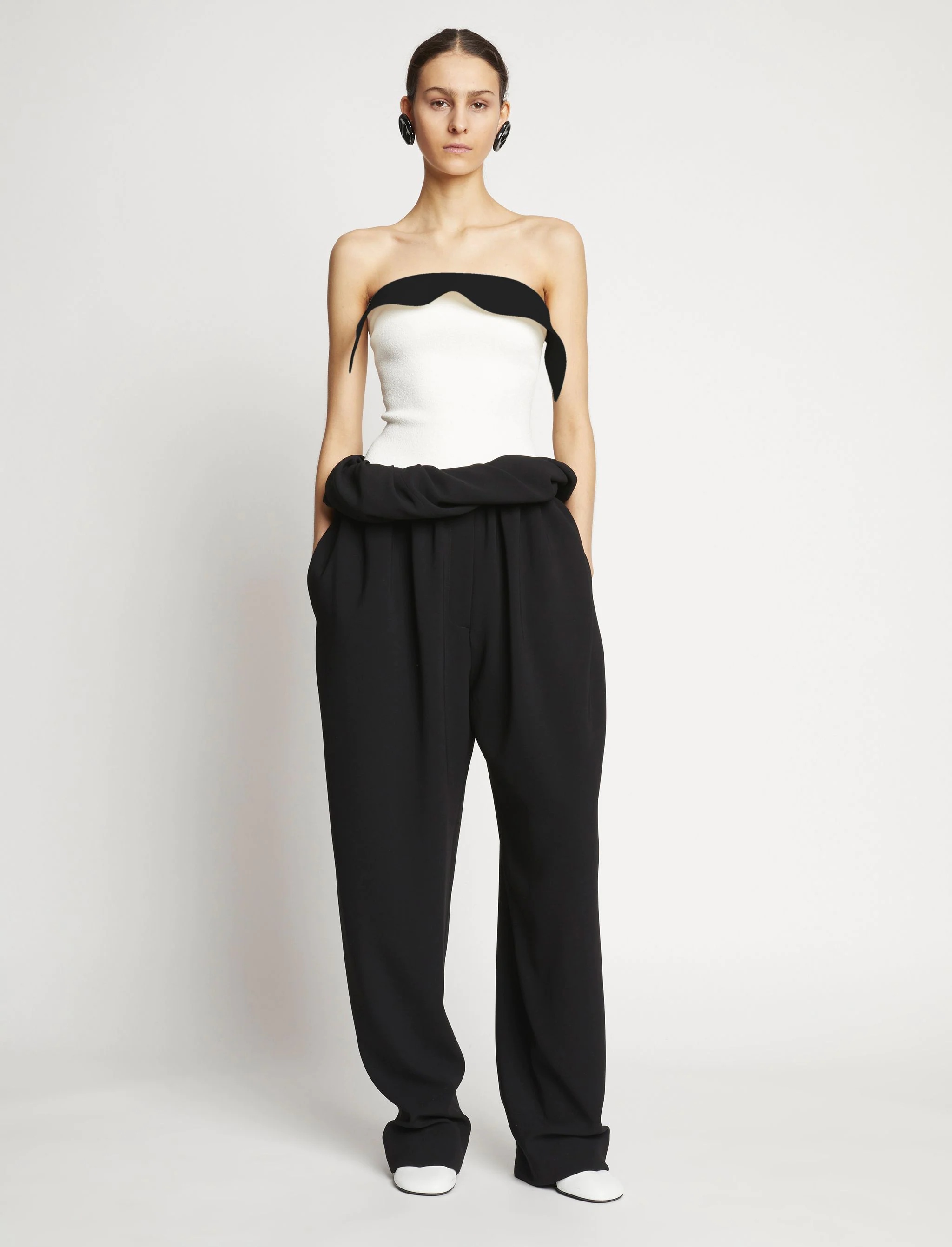 Textured Viscose Strapless Knit Top - 3