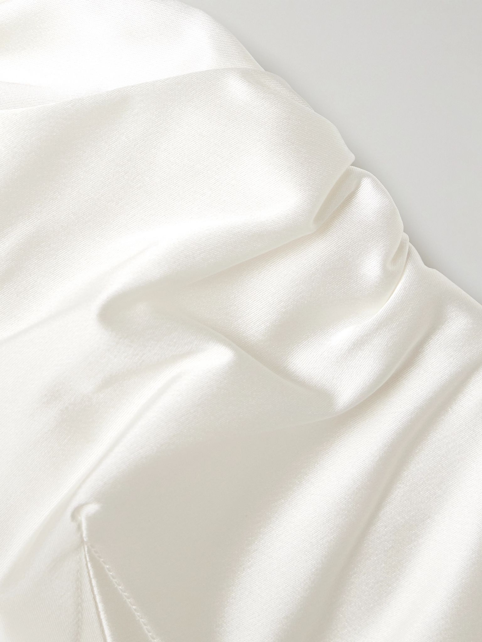 Raven strapless gathered satin bustier top Ivory - 5
