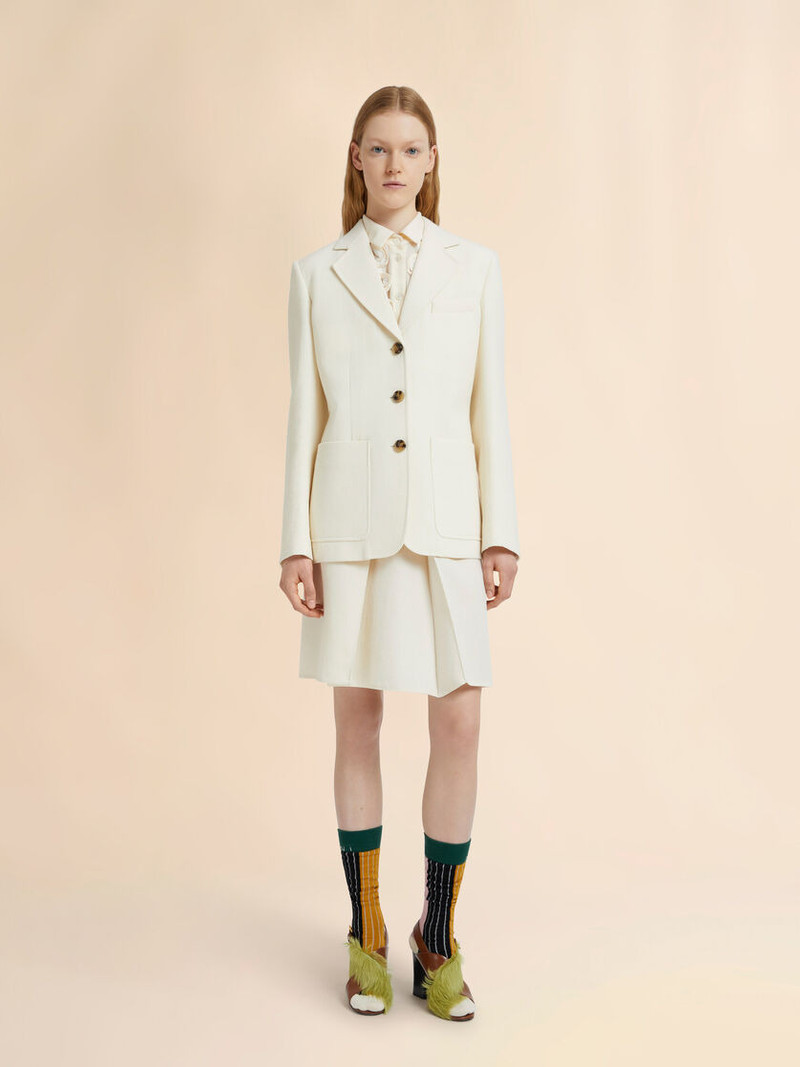 Marni OFF-WHITE WOOL CRÊPE JACKET outlook