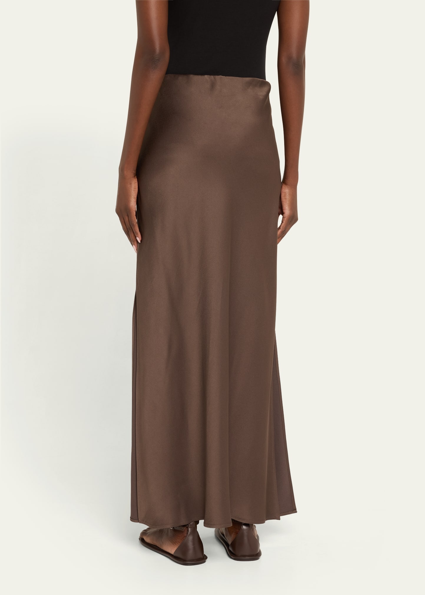 Satin Cady Maxi Pencil Skirt - 3