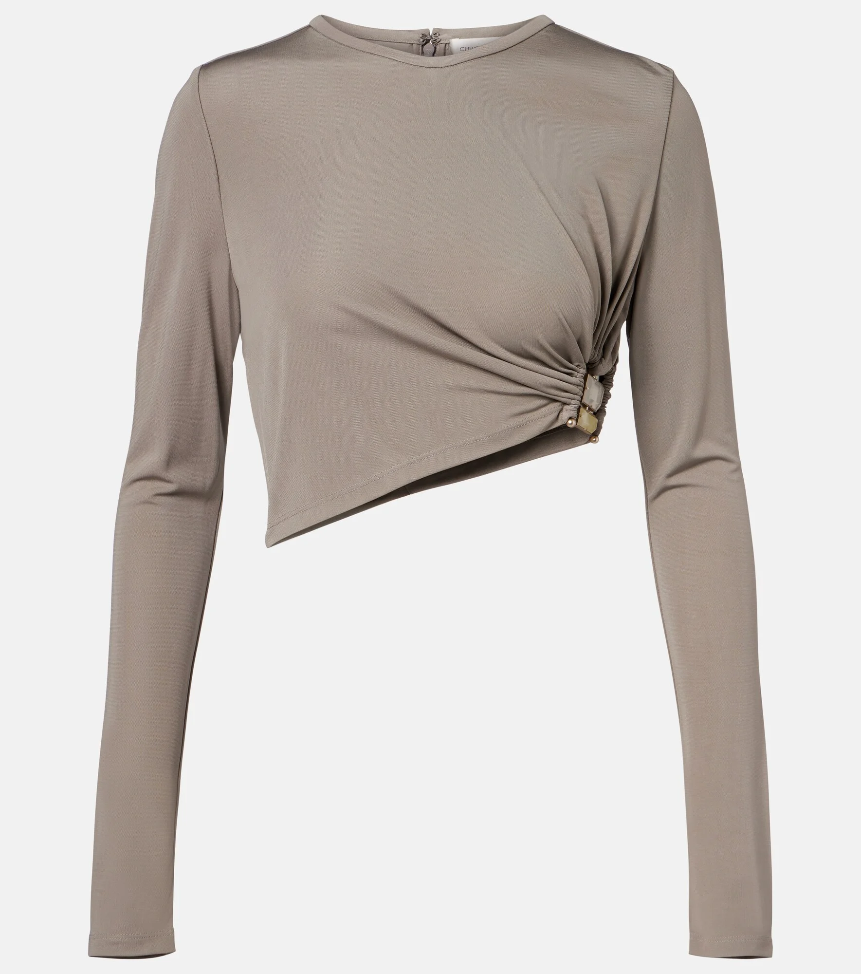 Bezel Quartz asymmetric jersey crop top - 1