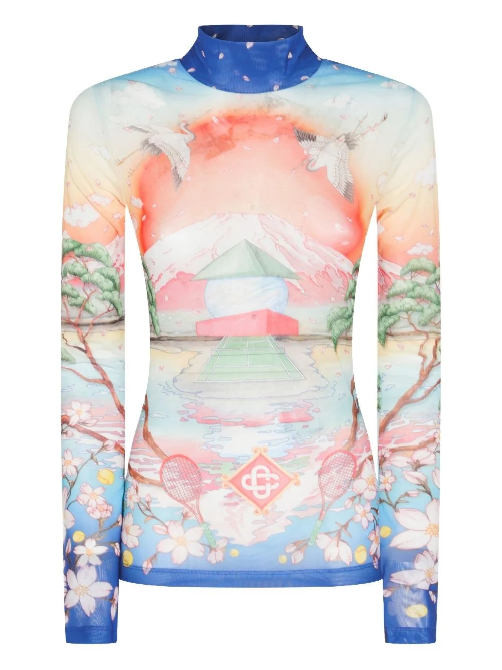 graphic-print long-sleeve top - 1