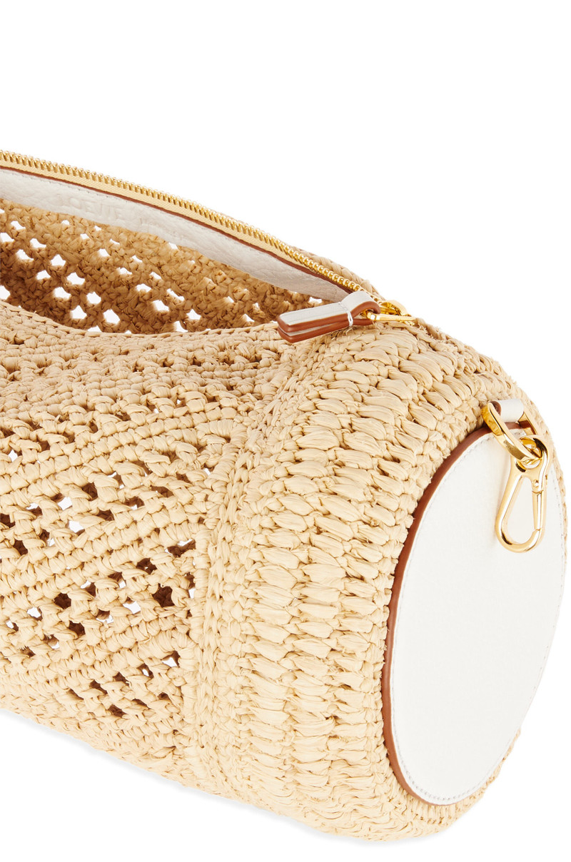 Bracelet pouch in raffia and calfskin 4