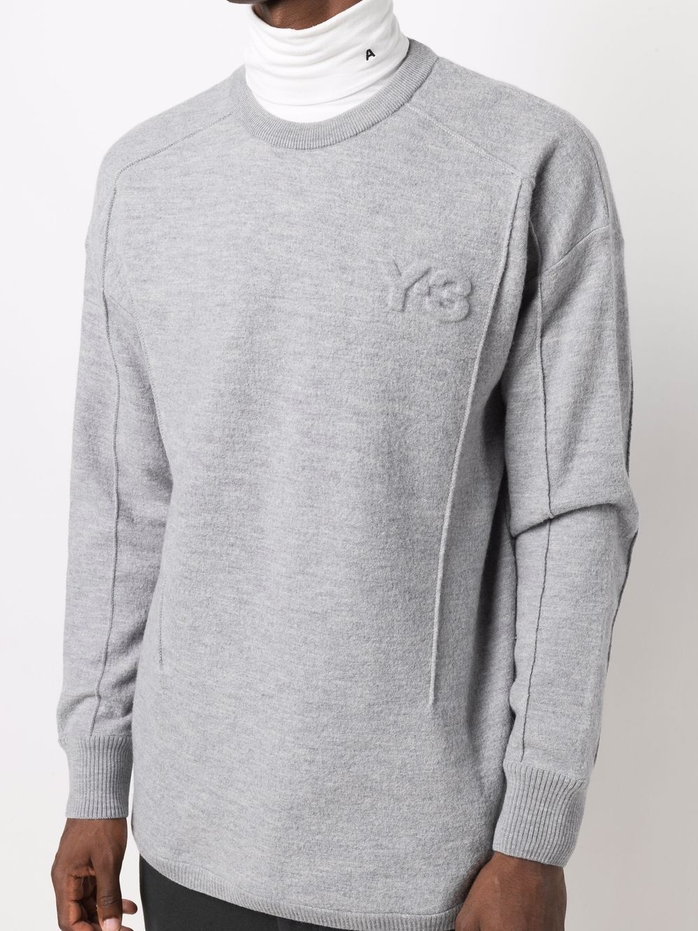 logo-debossed wool jumper - 5