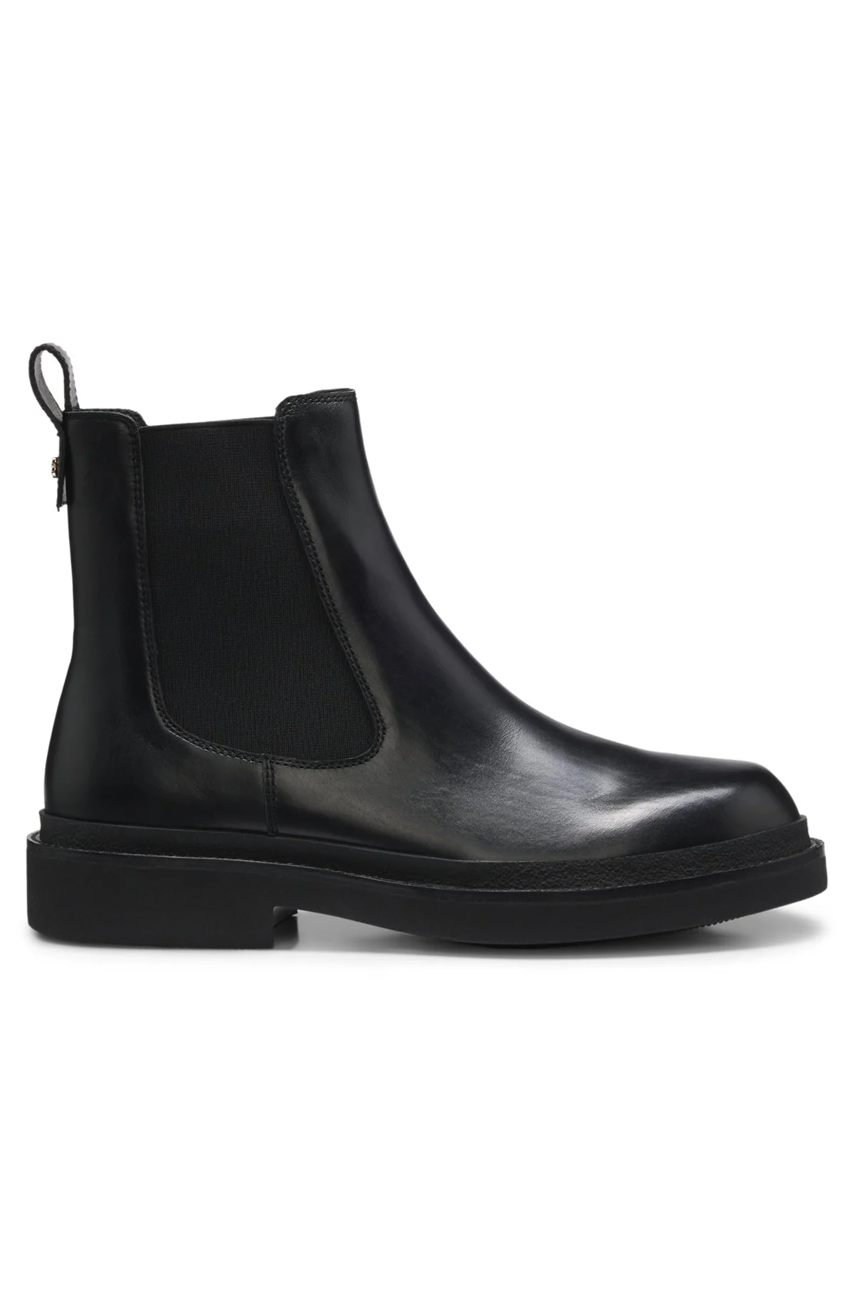 LEATHER CHELSEA BOOTS WITH GOLD-TONE DOUBLE B MONOGRAM - 1
