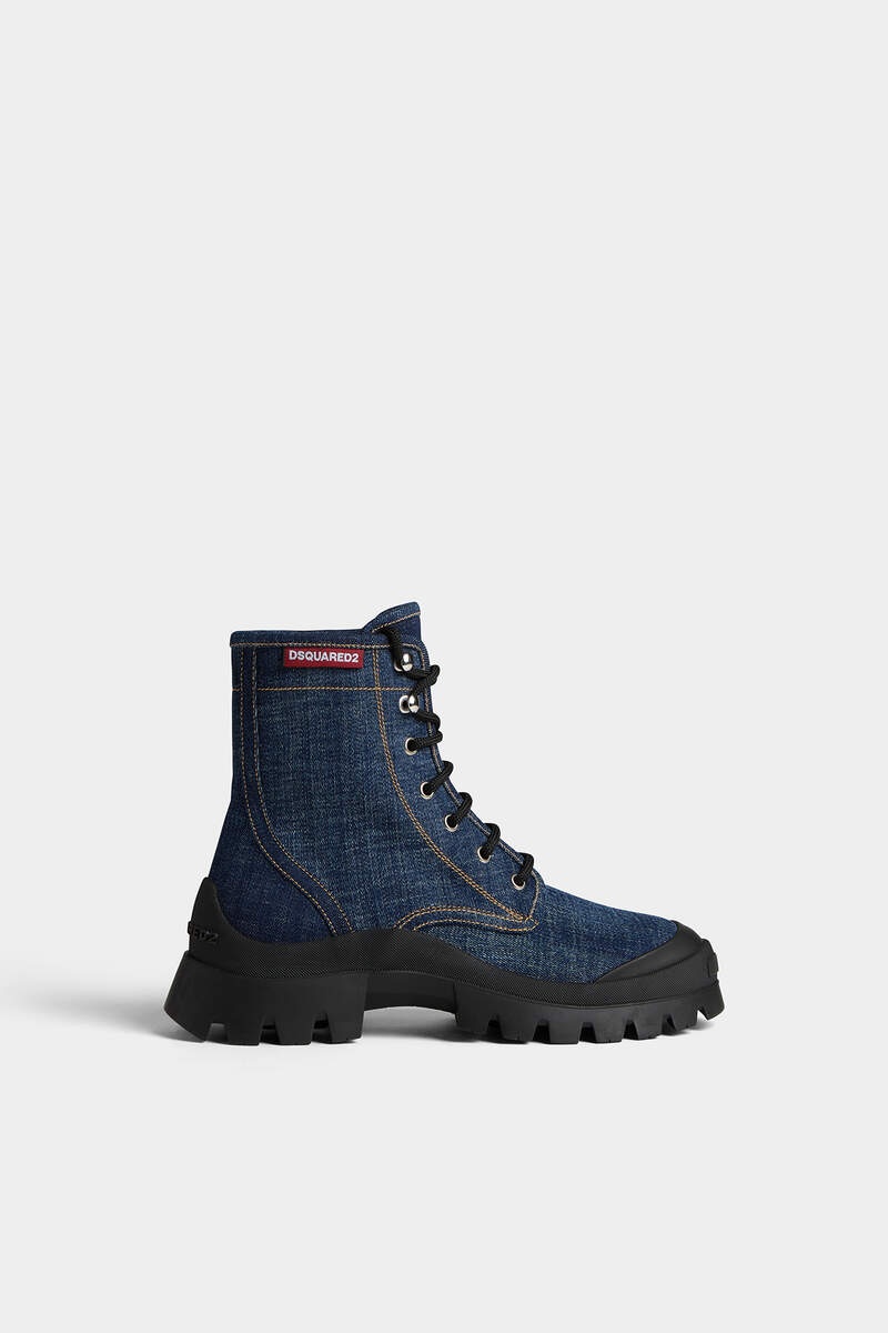 DENIM COMBAT BOOTS - 1