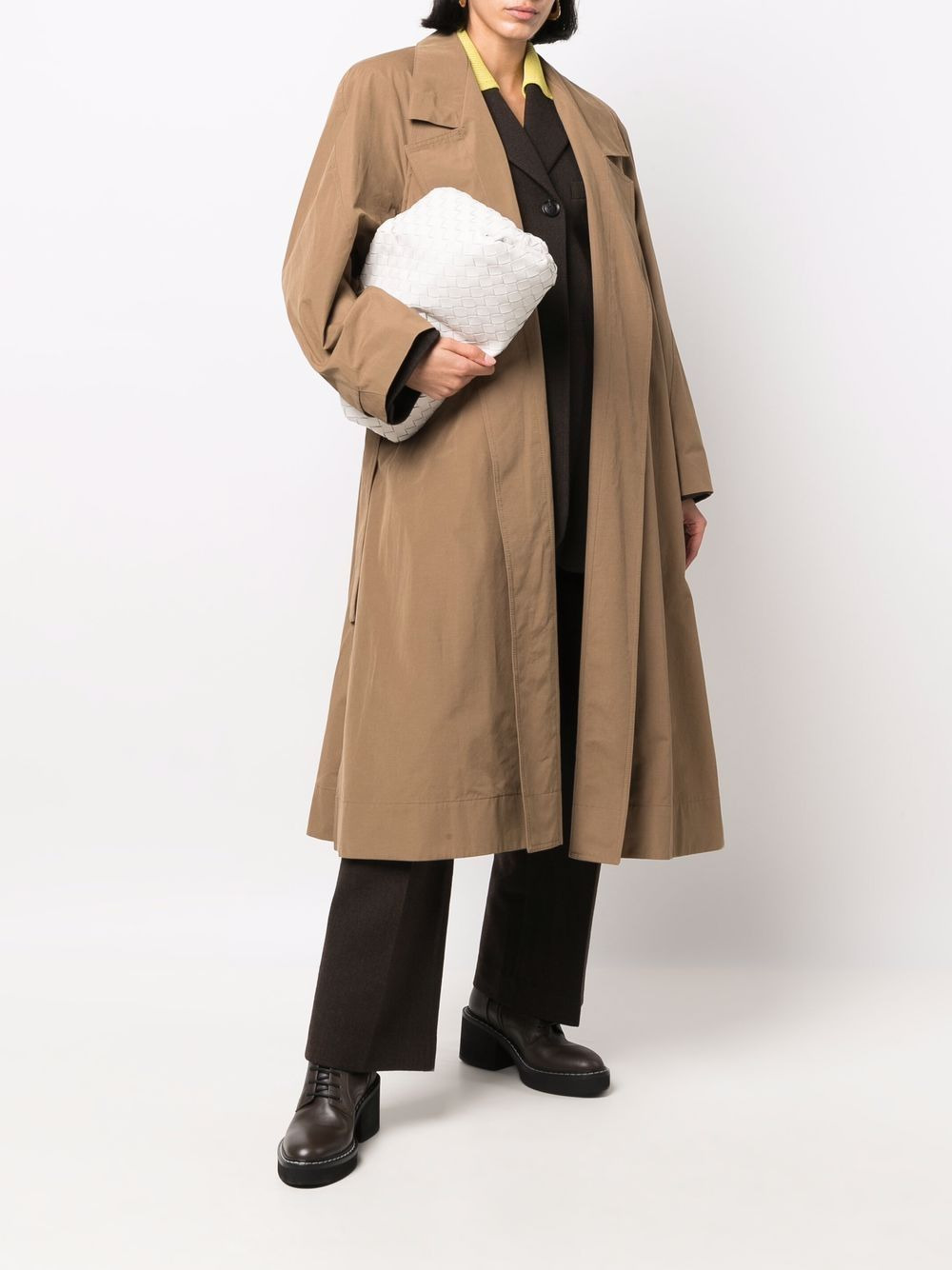 belted single-breasted coat - 2