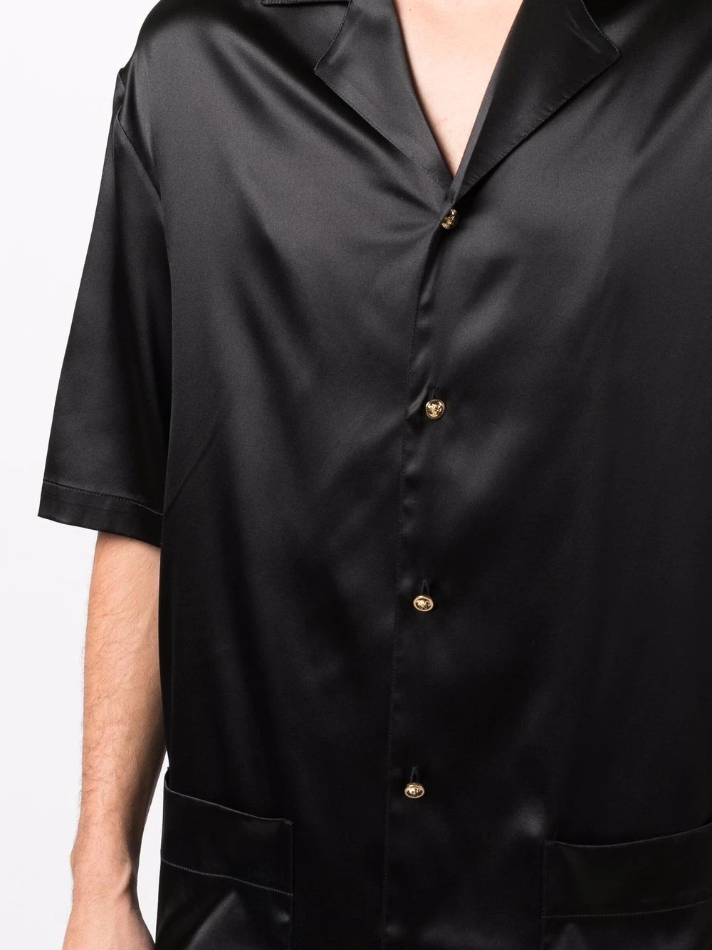 short-sleeve silk-blend shirt - 5