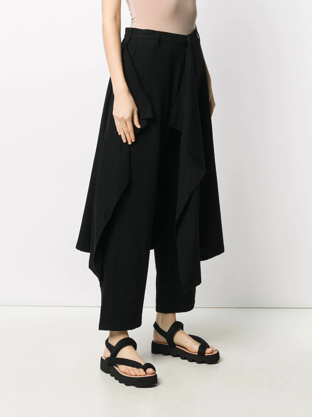 draped panel trousers - 3