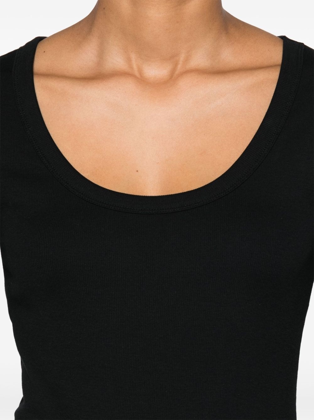 scoop-neck fine-ribbed T-shirt - 5