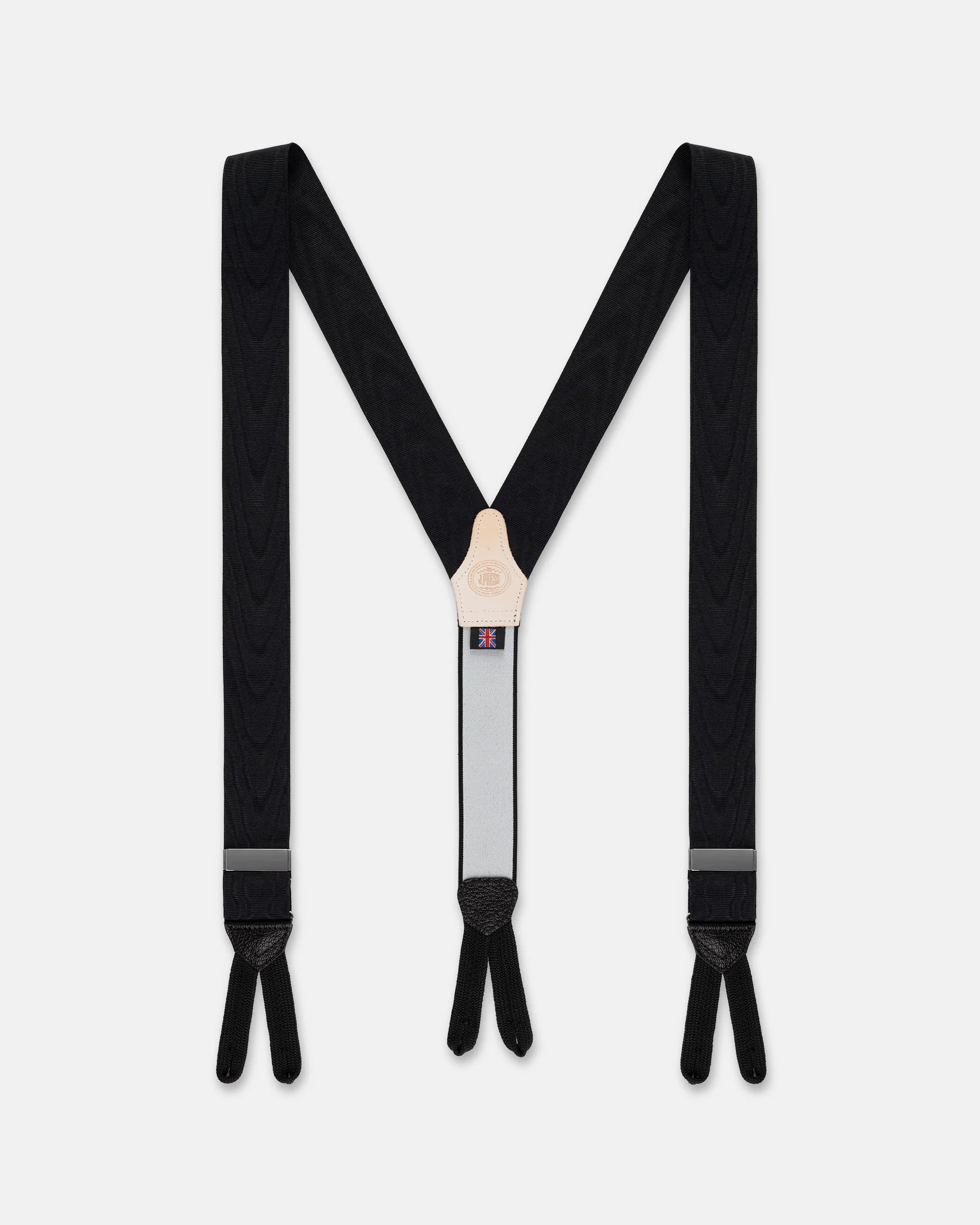 MADE-IN-ENGLAND BLACK SILK MOIRE BRACES - 1