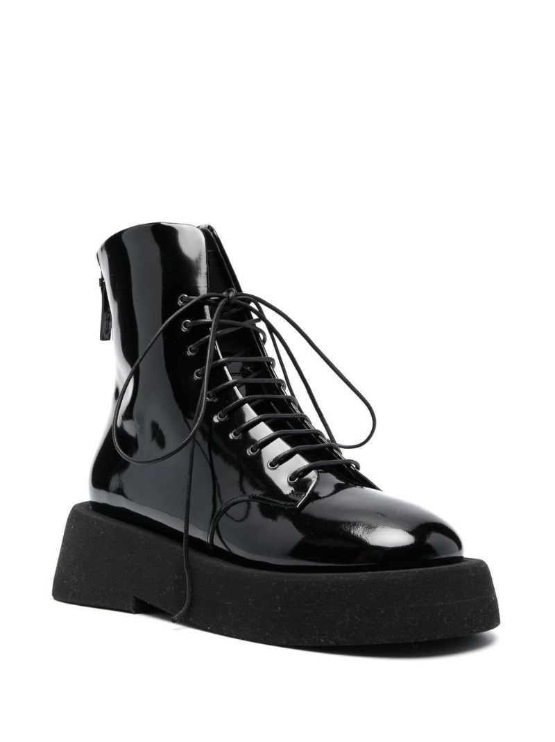 55mm patent lace-up boots - 2