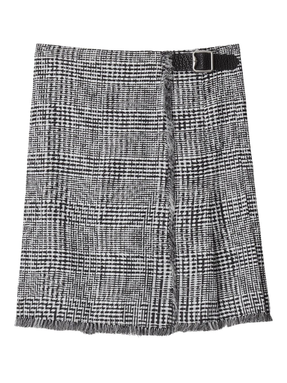 plaid-check fringed miniskirt - 6