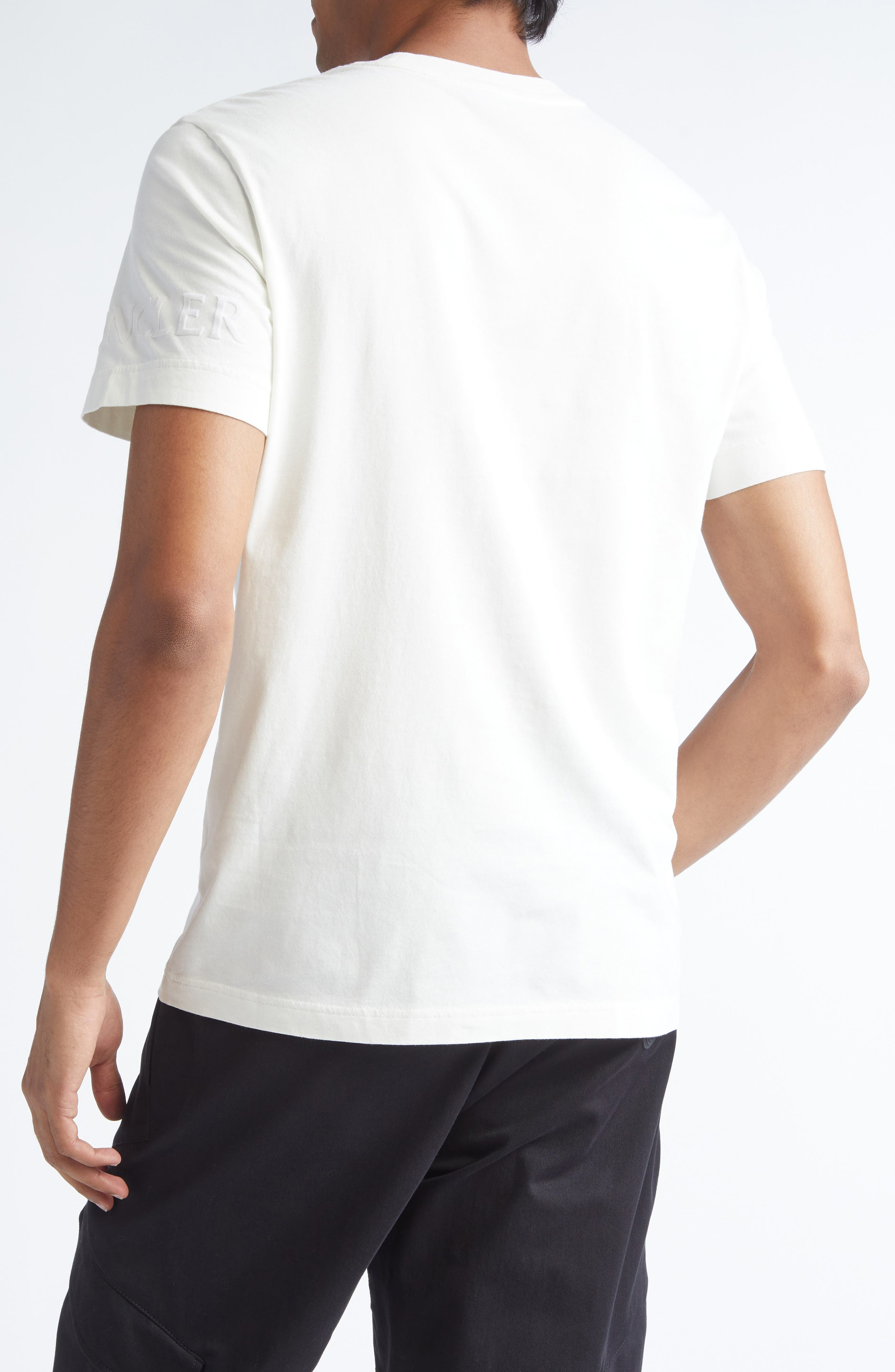 Moncler Logo Patch Cotton T-Shirt in Jet Stream at Nordstrom - 2