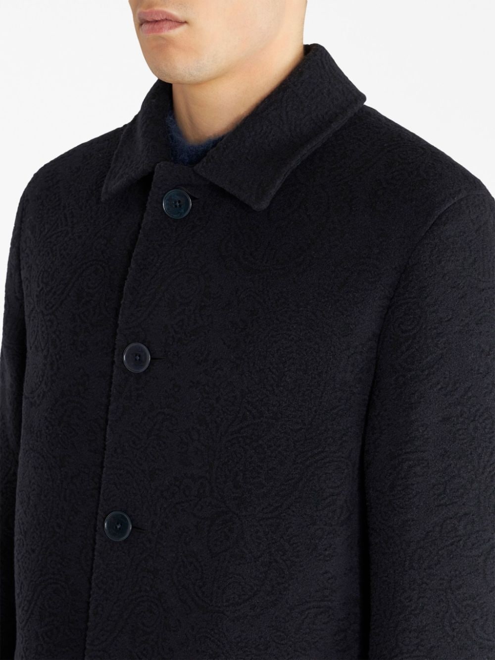 textured-finish button-down coat - 4