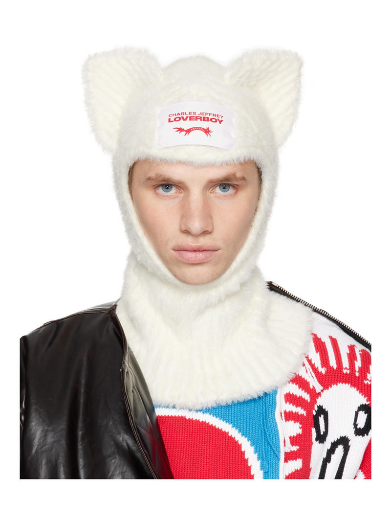 White Fluffy Rabbit Balaclava - 1