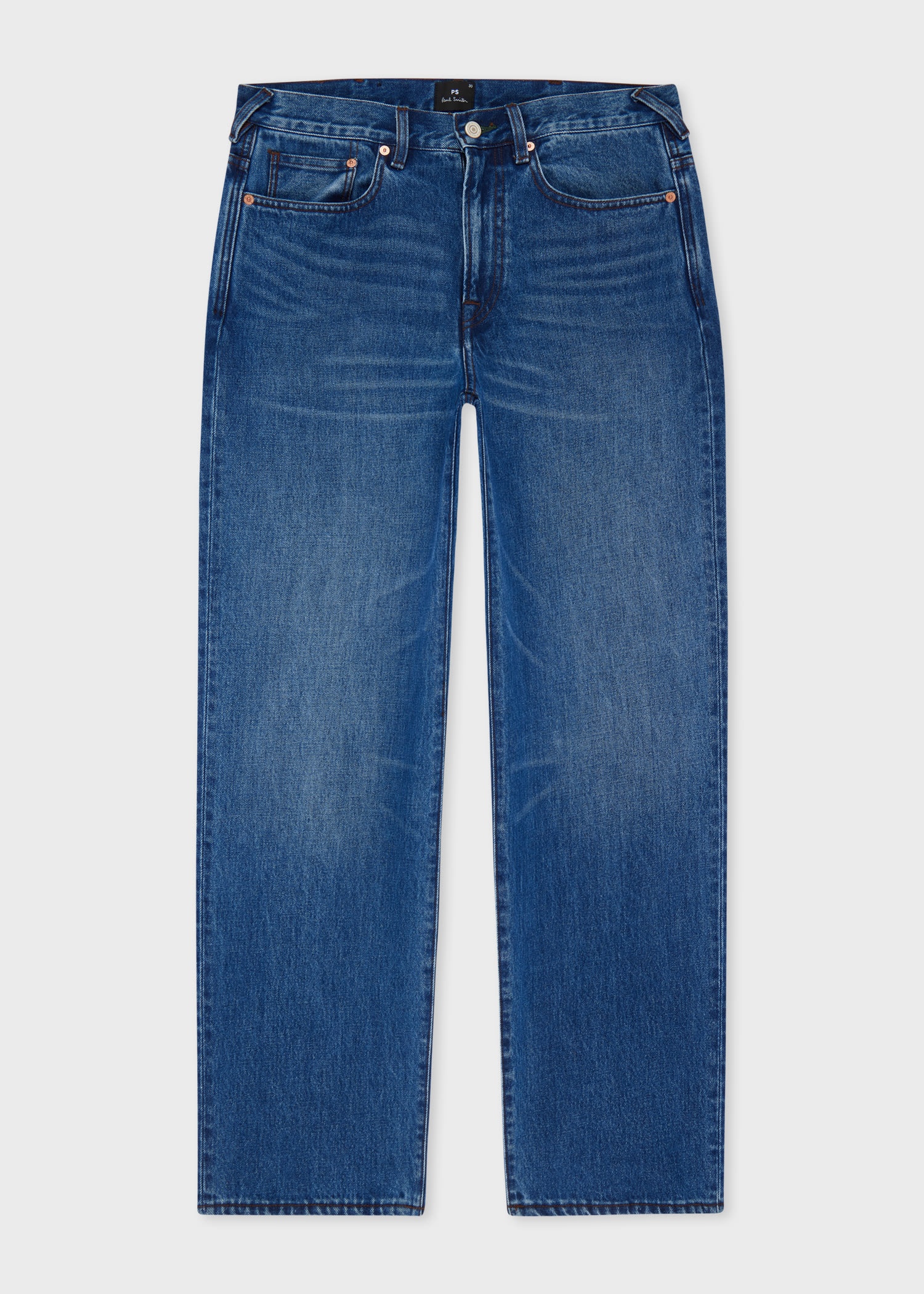 Relaxed-Fit Mid Blue Jeans - 1