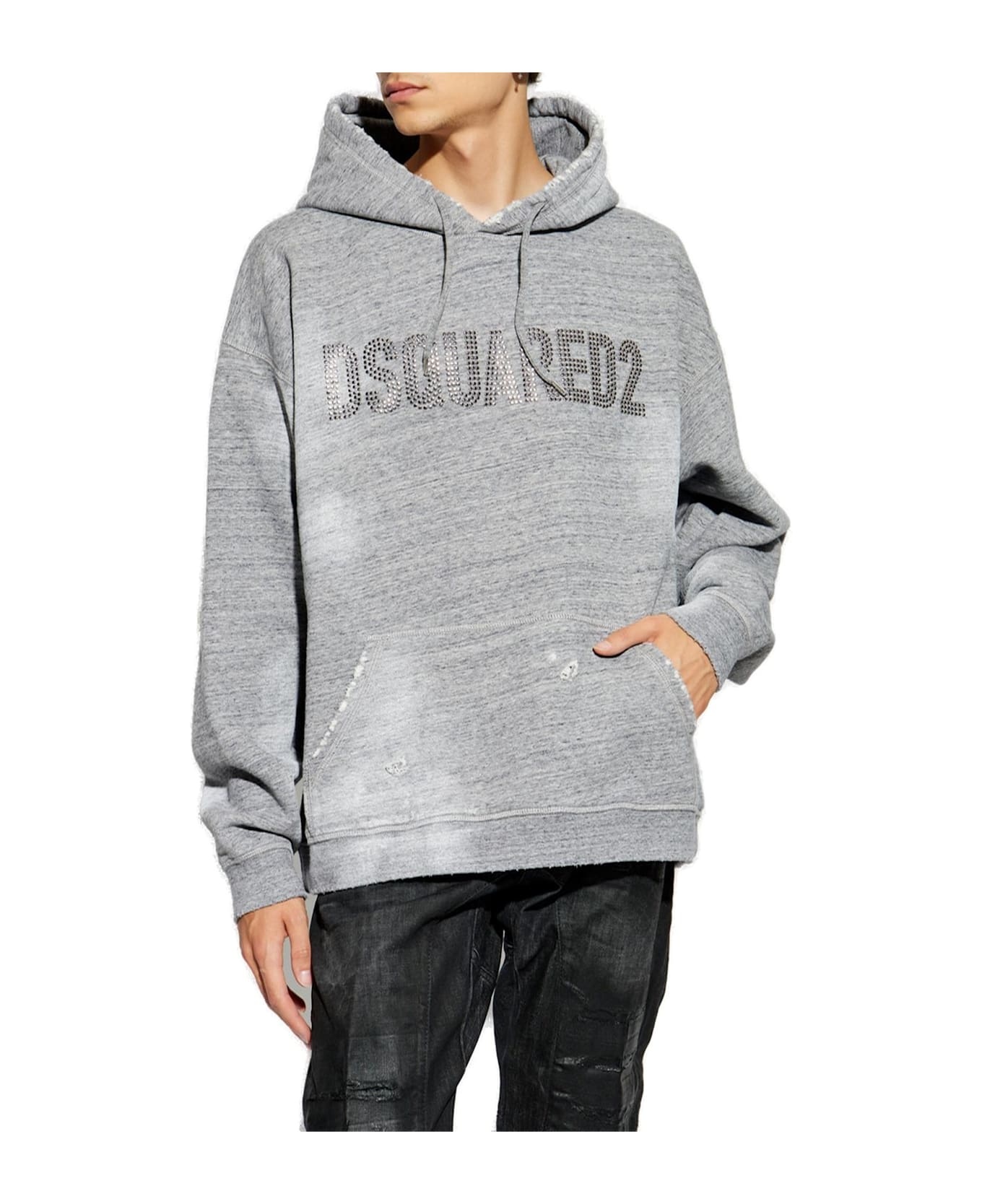 Distressed Drawstring Hoodie - 2