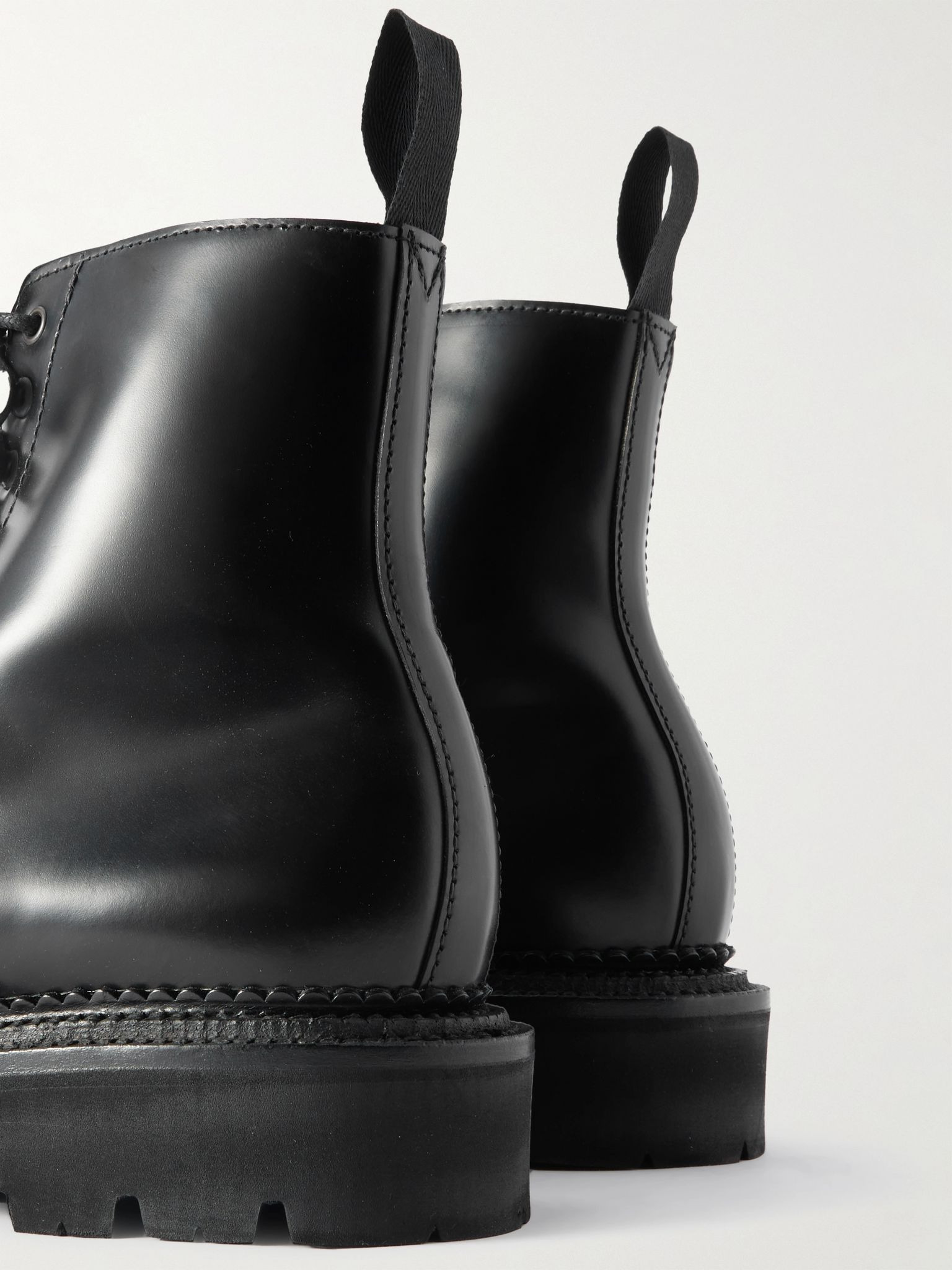 Jude Glossed-Leather Boots Black - 5