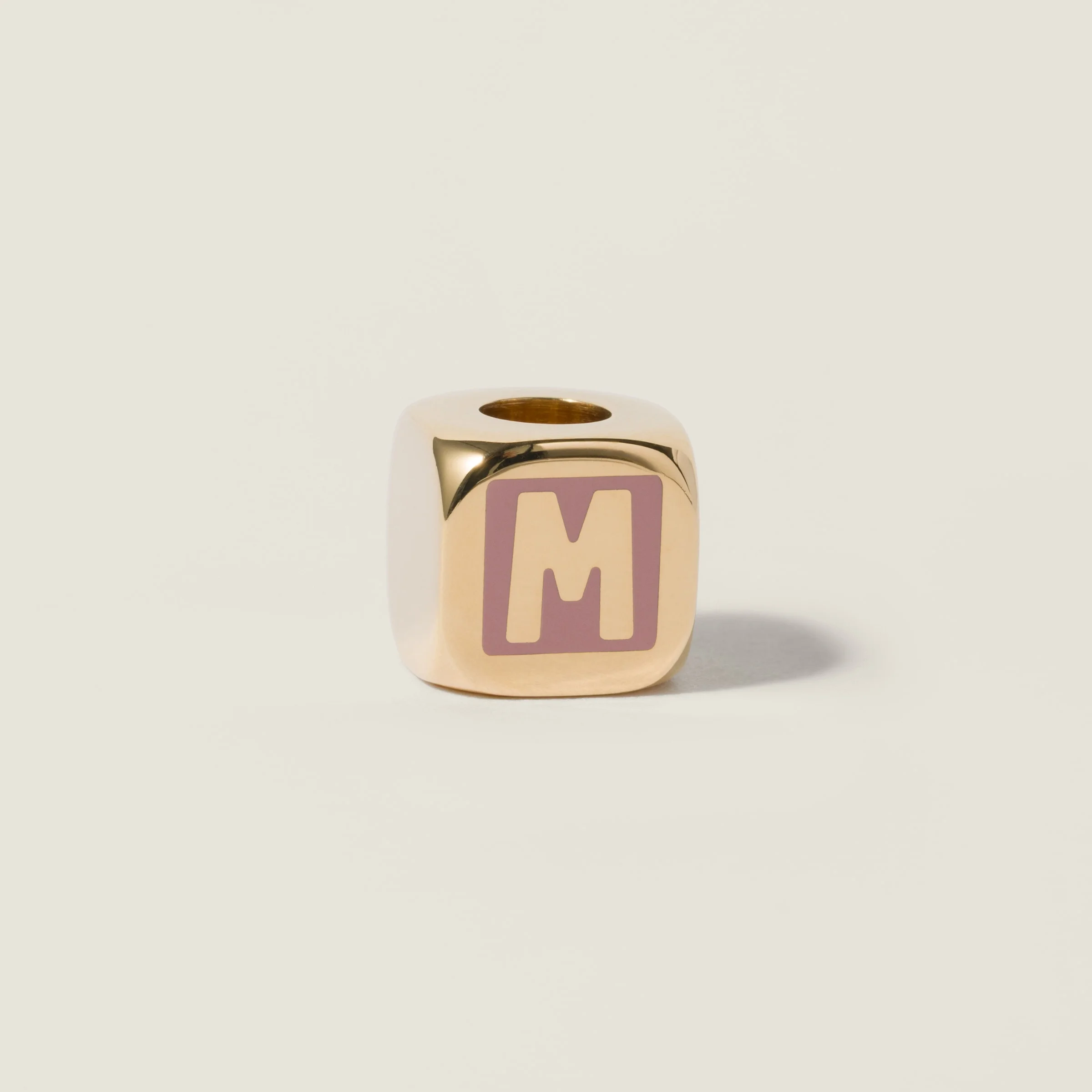 Enameled metal dice charm - 1