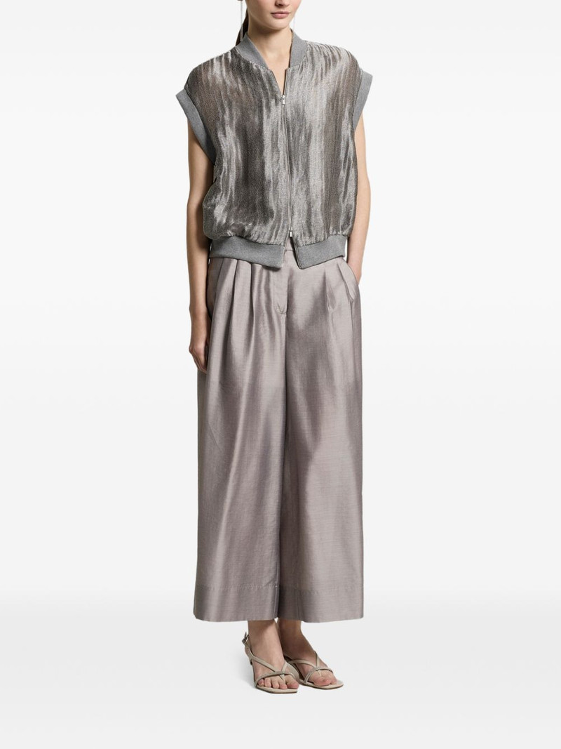 PESERICO zip-up sleeveless bomber jacket outlook