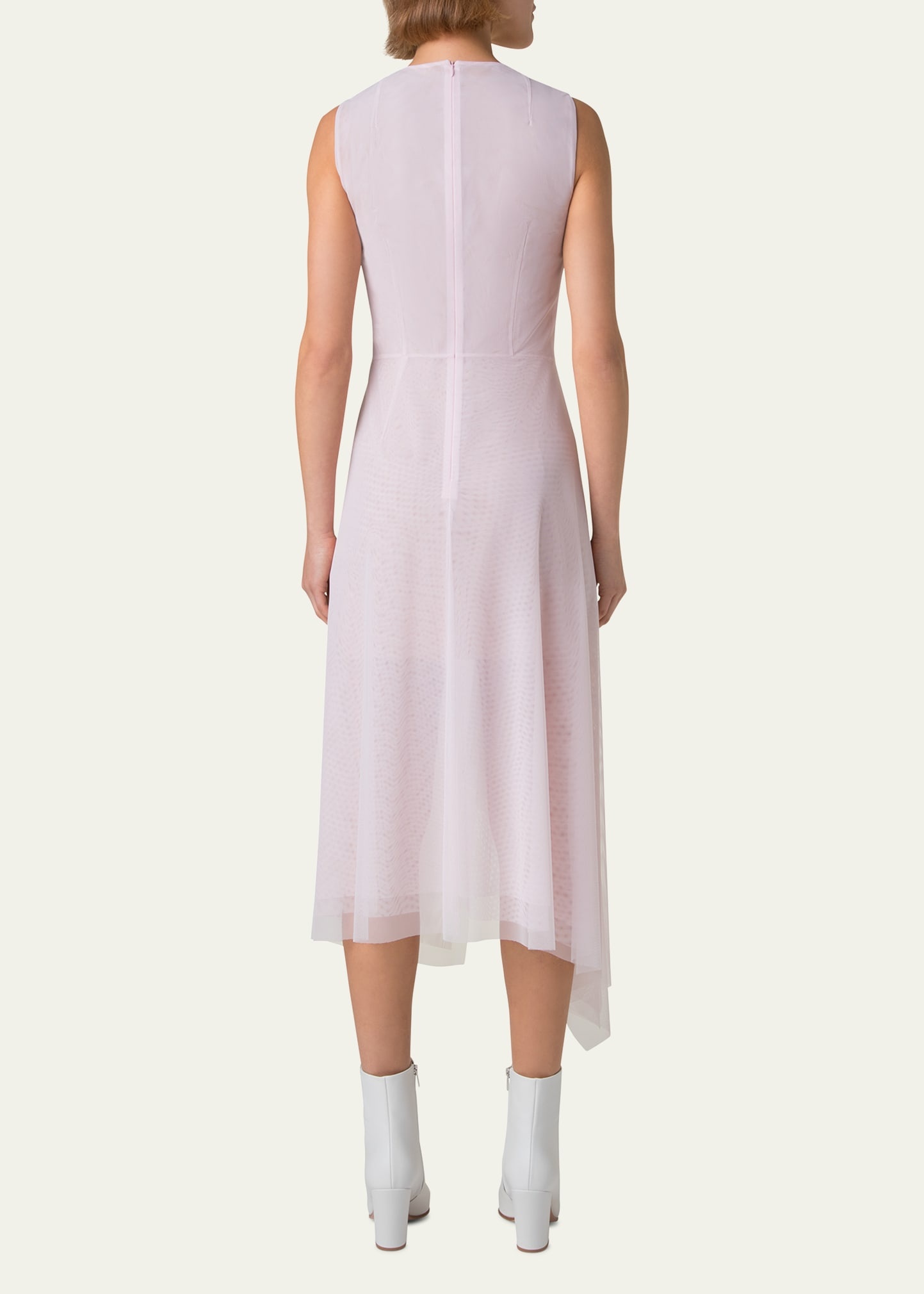 Double Layer Techno Tulle Midi Dress - 3