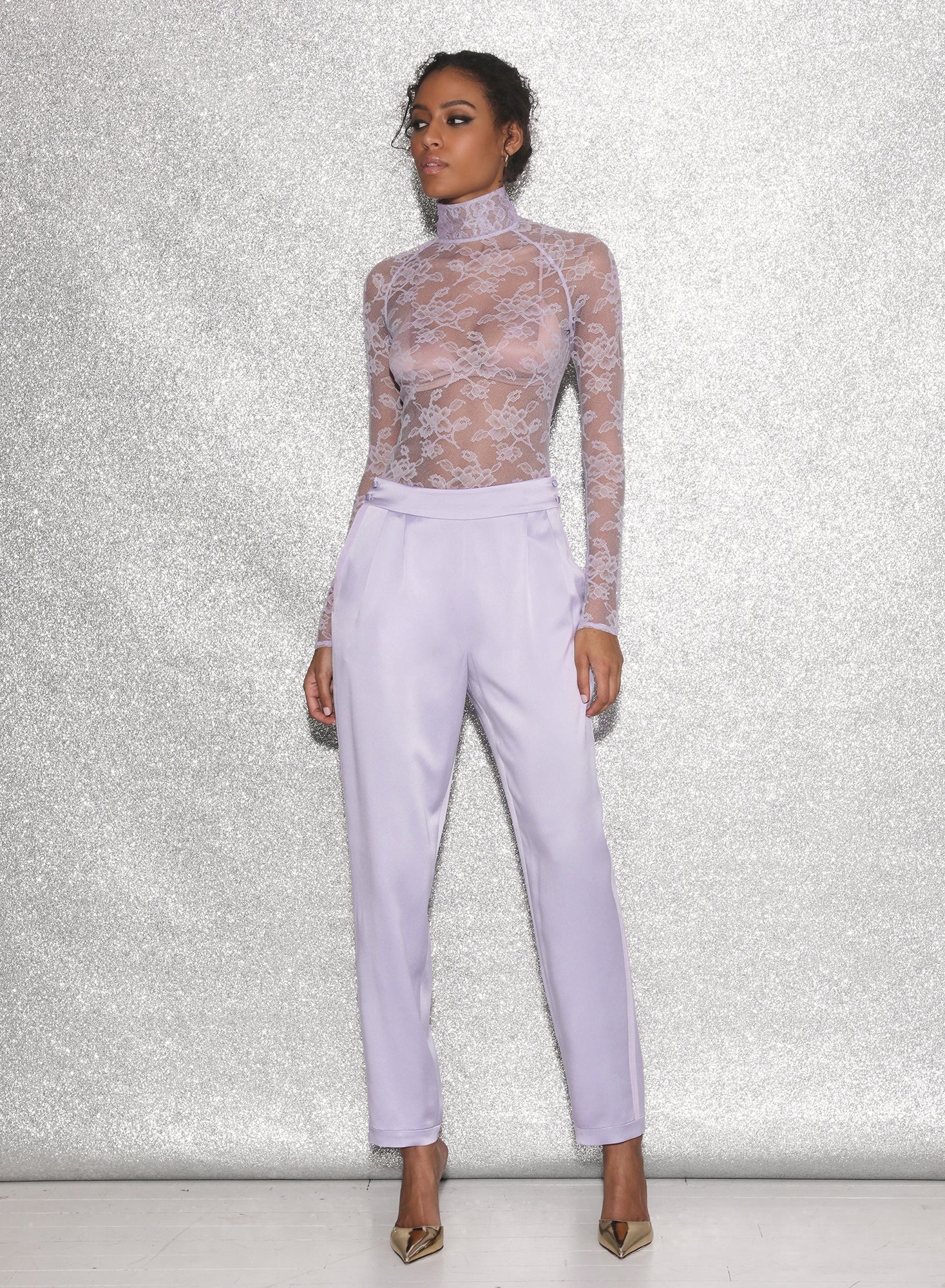 High Neck Lace Bodysuit - 3
