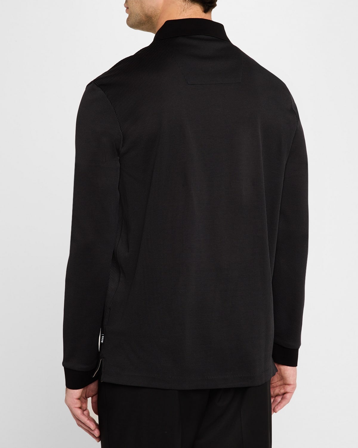 Men's Pado Cotton Textured Long-Sleeve Polo Shirt - 3