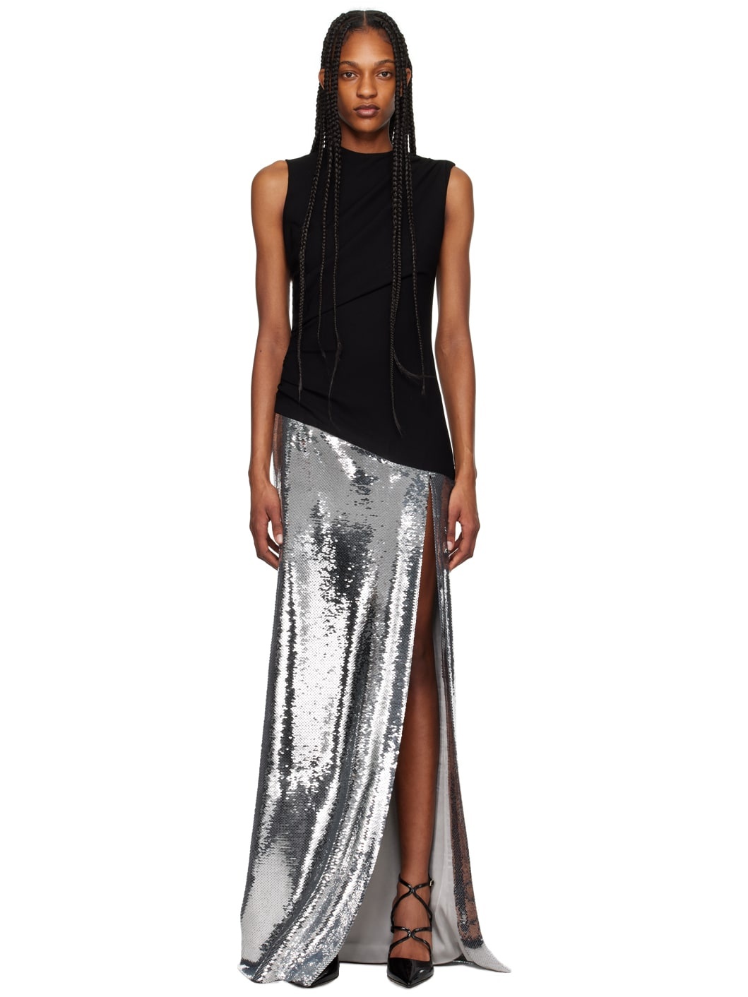 Black Sequin Maxi Dress - 1