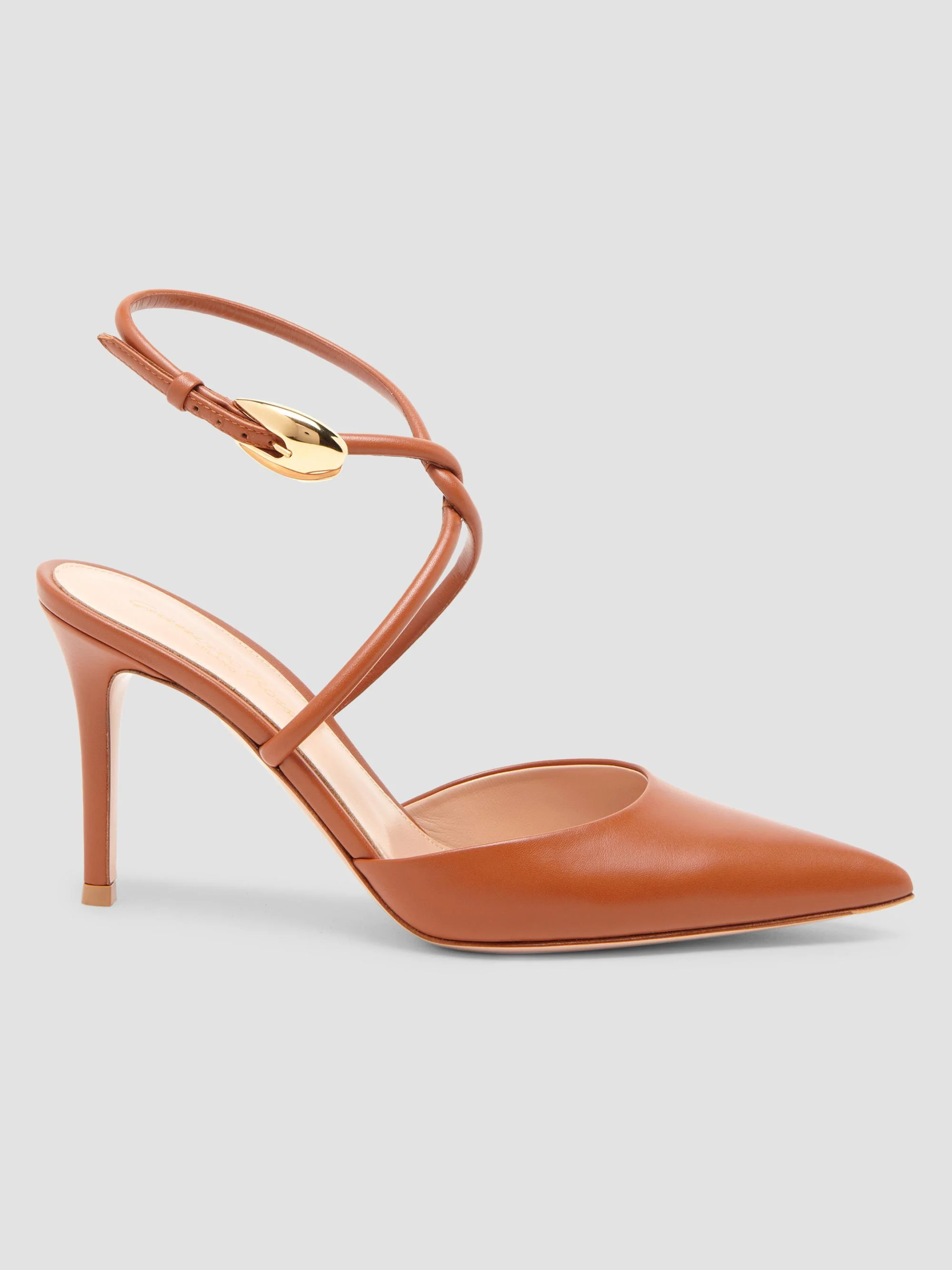 Women's 85MM Ankle Wrap Leather Pumps - Sedona - 1