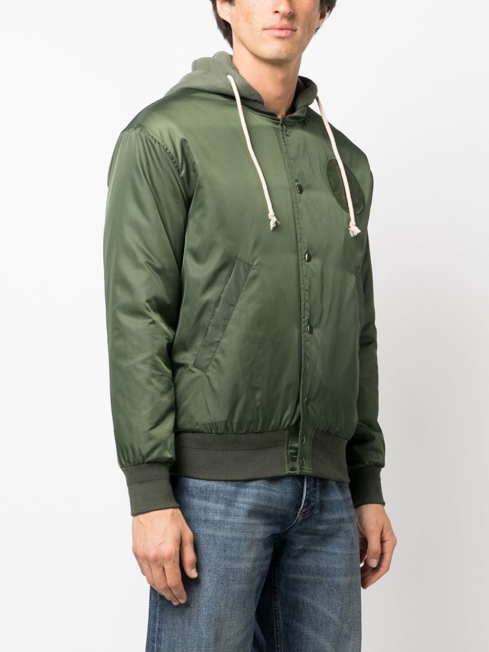 logo-patch bomber jacket - 3