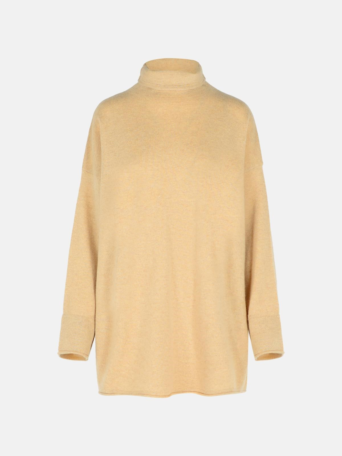 'ODER' BEIGE CASHMERE TURTLENECK SWEATER - 1