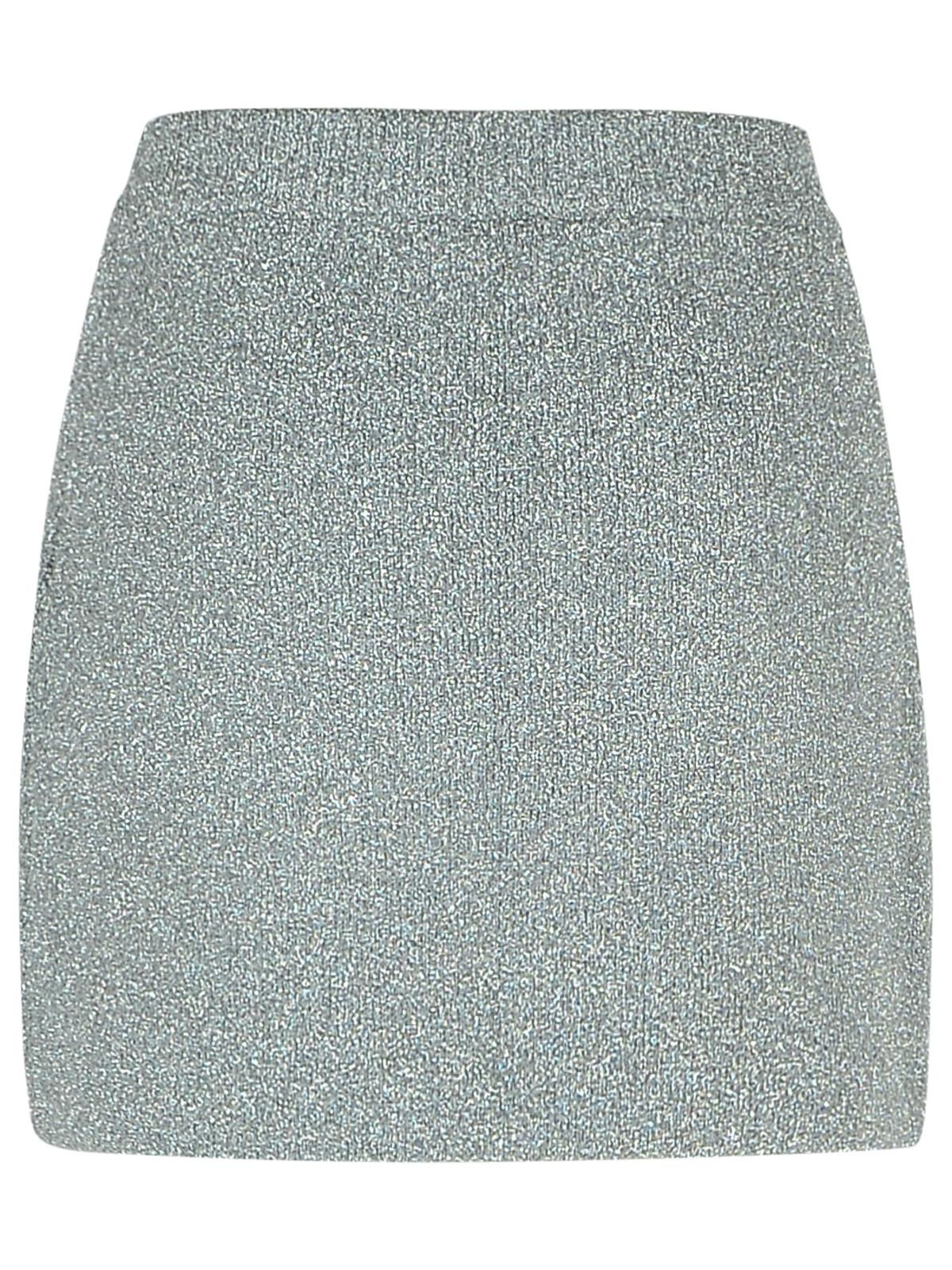Ganni 'Sparkle' Silver Wool Blend Miniskirt Women - 3