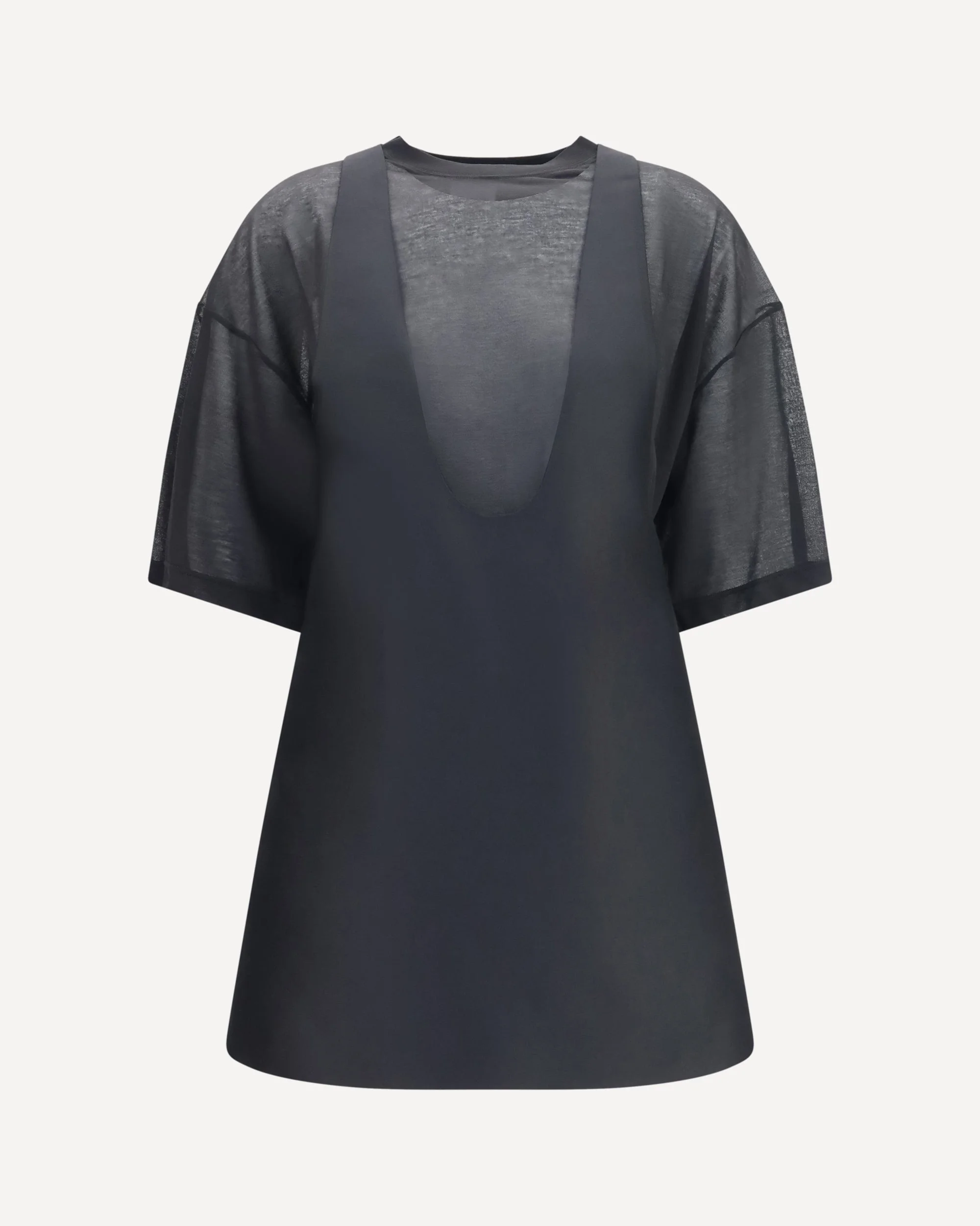 Hybrid Dress with sheer T-shirt - 1