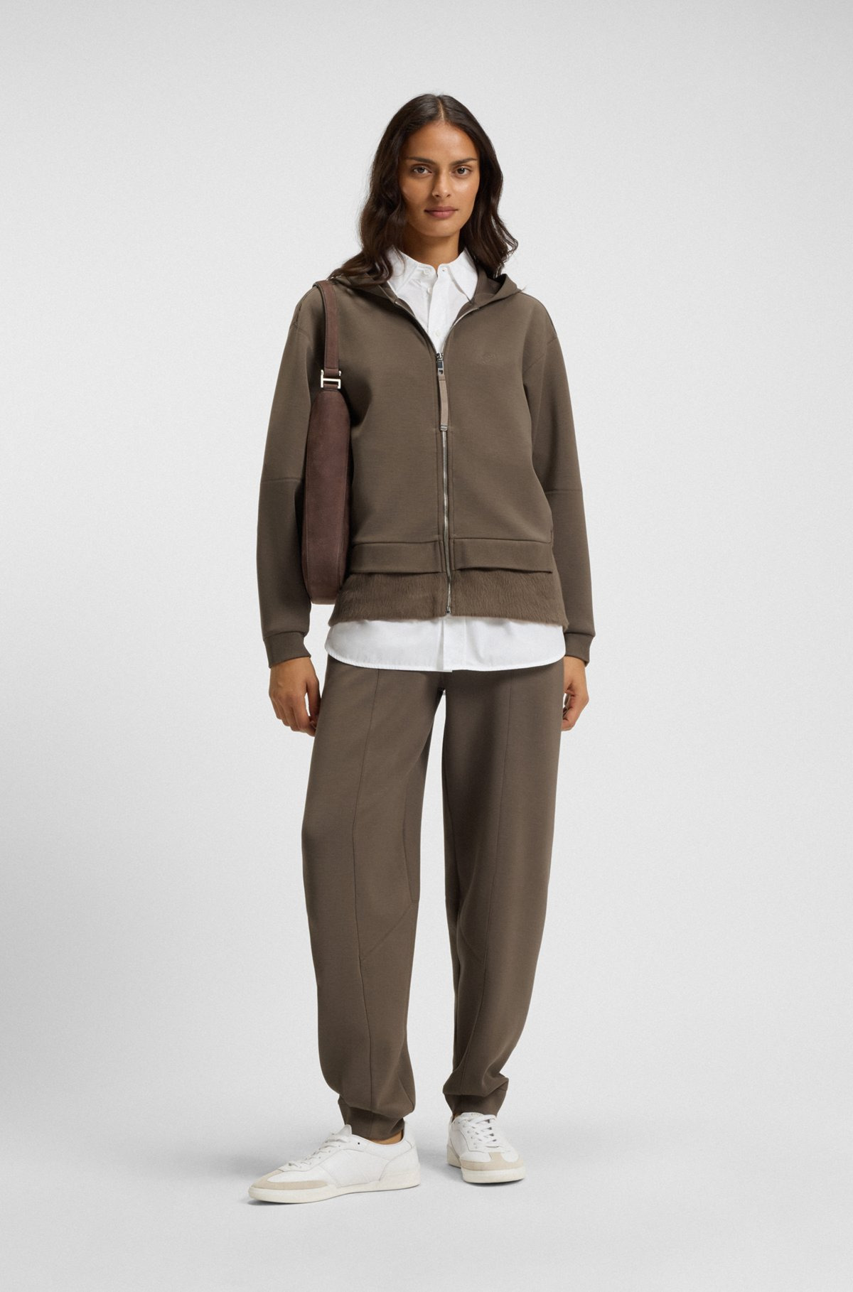 ZIP-UP HOODIE IN MIXED MATERIALS - 3
