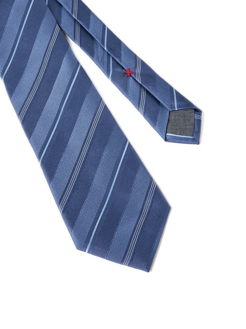 Brunello Cucinelli striped silk tie outlook